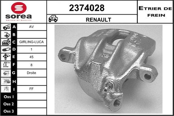 EAI 2374028 - Спирачен апарат vvparts.bg