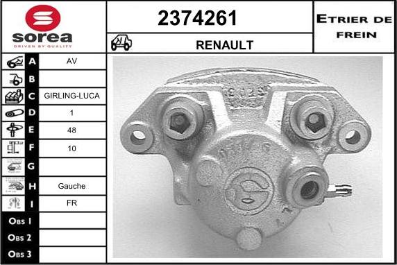 EAI 2374261 - Спирачен апарат vvparts.bg