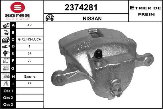 EAI 2374281 - Спирачен апарат vvparts.bg