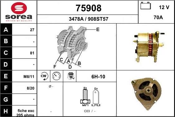 EAI 75908 - Генератор vvparts.bg