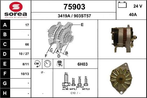 EAI 75903 - Генератор vvparts.bg