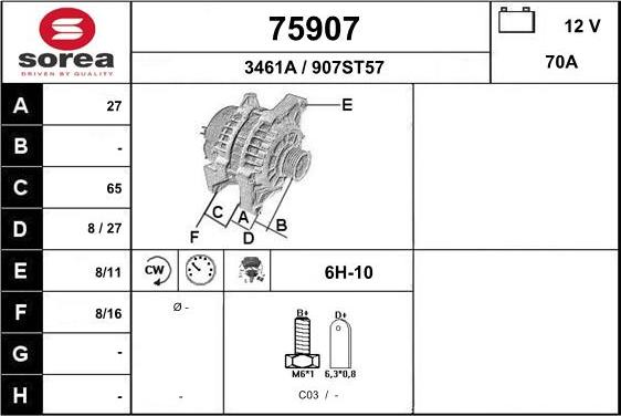 EAI 75907 - Генератор vvparts.bg