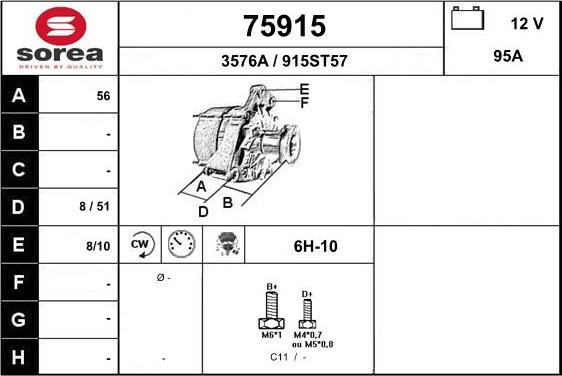 EAI 75915 - Генератор vvparts.bg