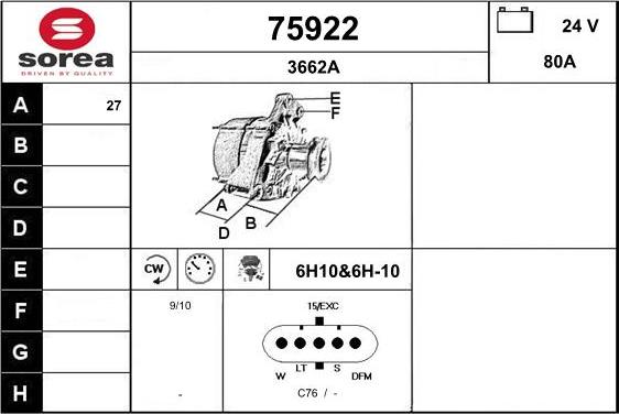 EAI 75922 - Генератор vvparts.bg