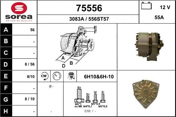 EAI 75556 - Генератор vvparts.bg