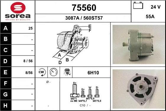 EAI 75560 - Генератор vvparts.bg