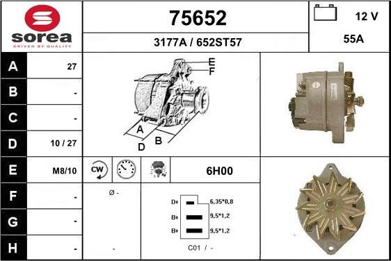 EAI 75652 - Генератор vvparts.bg