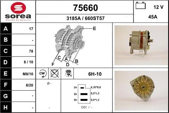 EAI 75660 - Генератор vvparts.bg