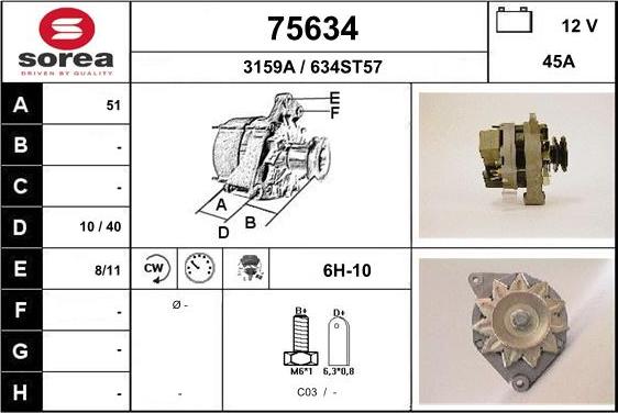 EAI 75634 - Генератор vvparts.bg