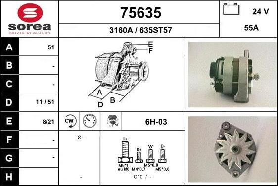 EAI 75635 - Генератор vvparts.bg