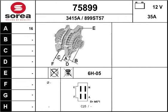 EAI 75899 - Генератор vvparts.bg