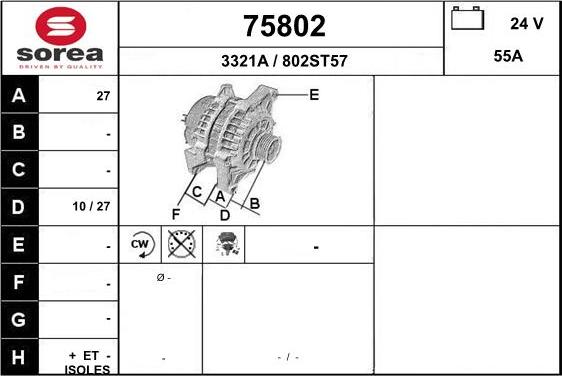 EAI 75802 - Генератор vvparts.bg