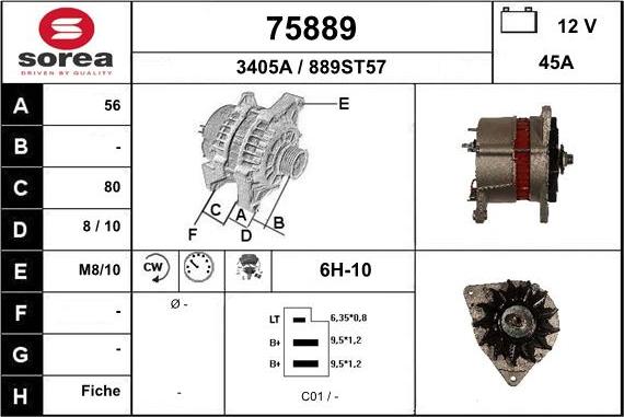 EAI 75889 - Генератор vvparts.bg