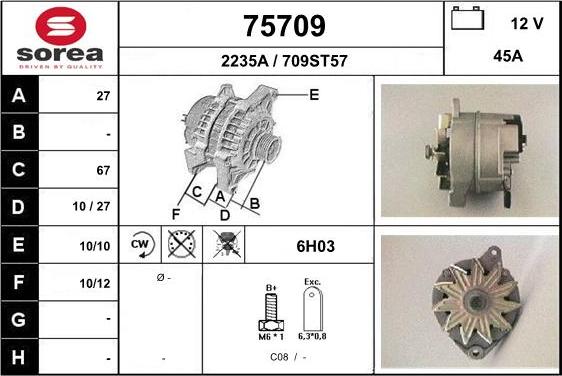 EAI 75709 - Генератор vvparts.bg