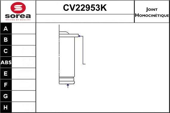 EAI CV22953K - Каре комплект, полуоска vvparts.bg