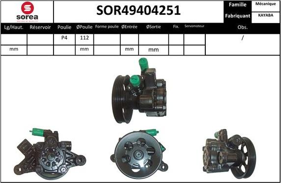 EAI SOR49404251 - Хидравлична помпа, кормилно управление vvparts.bg