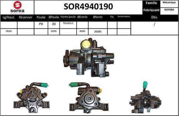 EAI SOR4940190 - Хидравлична помпа, кормилно управление vvparts.bg