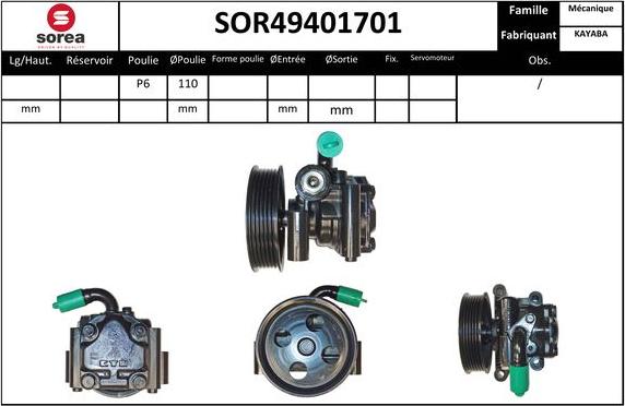 EAI SOR49401701 - Хидравлична помпа, кормилно управление vvparts.bg