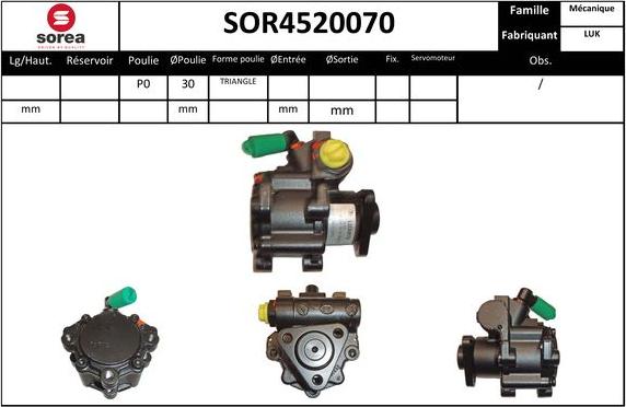 EAI SOR4520070 - Хидравлична помпа, кормилно управление vvparts.bg