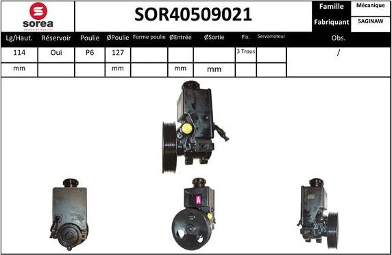 EAI SOR40509021 - Хидравлична помпа, кормилно управление vvparts.bg