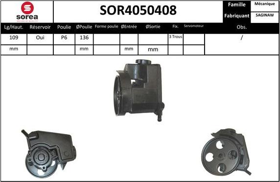 EAI SOR4050408 - Хидравлична помпа, кормилно управление vvparts.bg