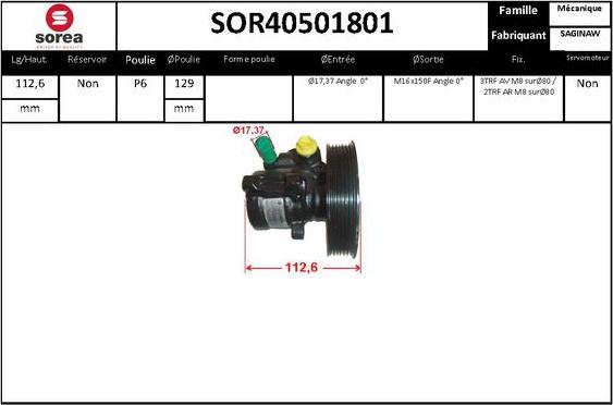 EAI SOR40501801 - Хидравлична помпа, кормилно управление vvparts.bg