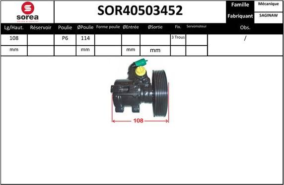 EAI SOR40503452 - Хидравлична помпа, кормилно управление vvparts.bg