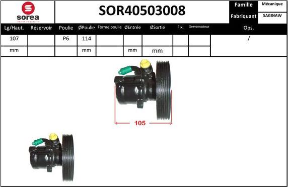 EAI SOR40503008 - Хидравлична помпа, кормилно управление vvparts.bg