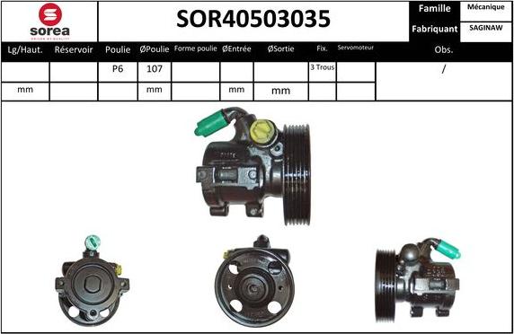 EAI SOR40503035 - Хидравлична помпа, кормилно управление vvparts.bg