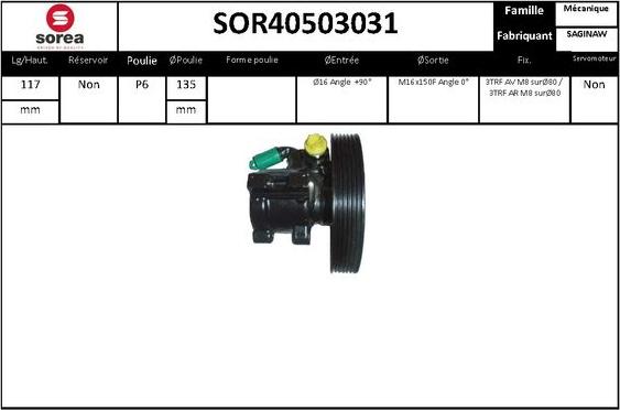 EAI SOR40503031 - Хидравлична помпа, кормилно управление vvparts.bg