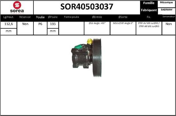 EAI SOR40503037 - Хидравлична помпа, кормилно управление vvparts.bg