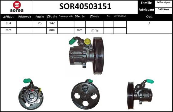 EAI SOR40503151 - Хидравлична помпа, кормилно управление vvparts.bg