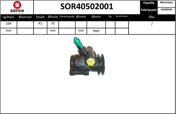 EAI SOR40502001 - Хидравлична помпа, кормилно управление vvparts.bg