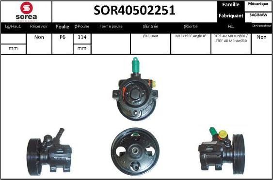 EAI SOR40502251 - Хидравлична помпа, кормилно управление vvparts.bg