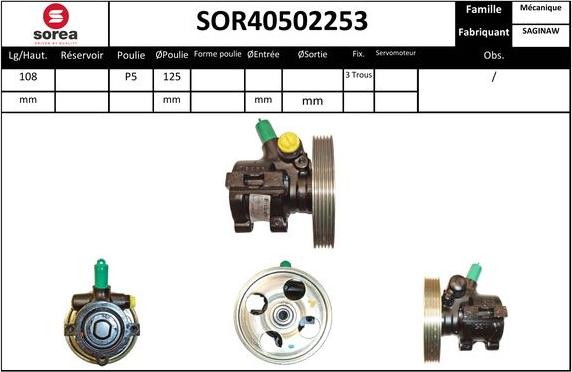 EAI SOR40502253 - Хидравлична помпа, кормилно управление vvparts.bg