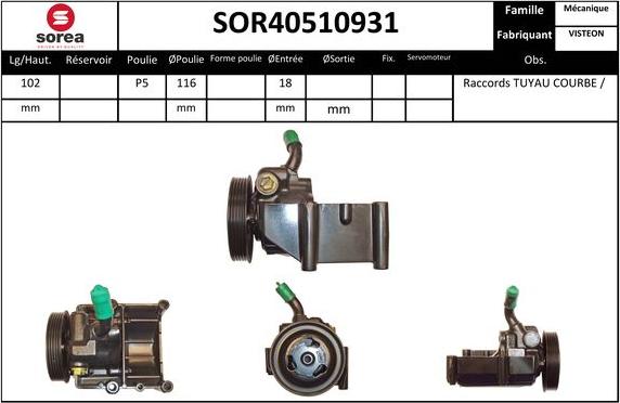 EAI SOR40510931 - Хидравлична помпа, кормилно управление vvparts.bg