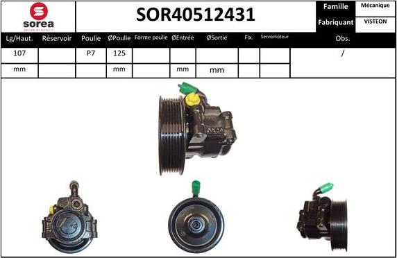 EAI SOR40512431 - Хидравлична помпа, кормилно управление vvparts.bg