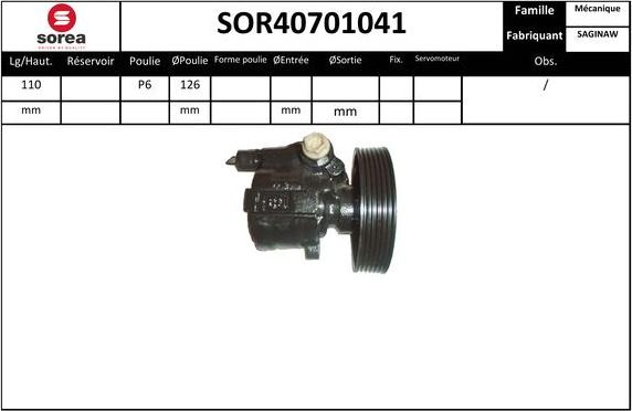 EAI SOR40701041 - Хидравлична помпа, кормилно управление vvparts.bg