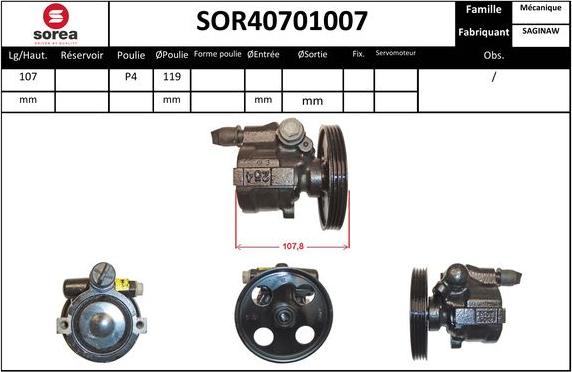 EAI SOR40701007 - Хидравлична помпа, кормилно управление vvparts.bg