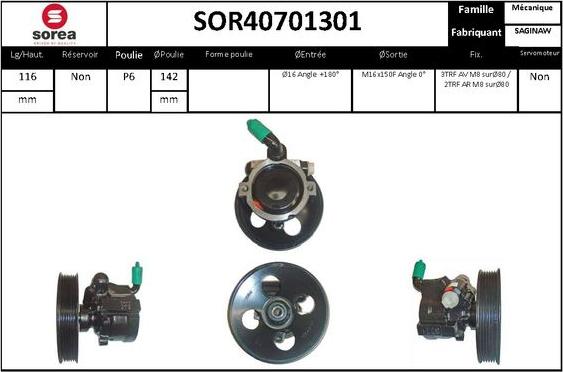 EAI SOR40701301 - Хидравлична помпа, кормилно управление vvparts.bg