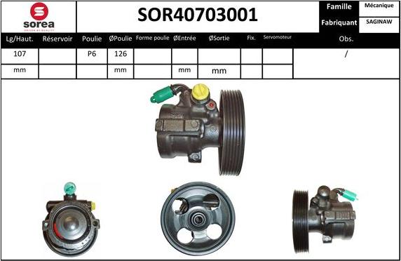 EAI SOR40703001 - Хидравлична помпа, кормилно управление vvparts.bg