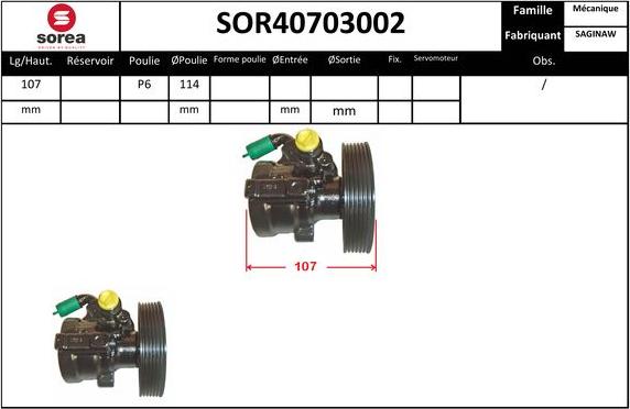 EAI SOR40703002 - Хидравлична помпа, кормилно управление vvparts.bg