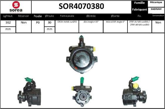 EAI SOR4070380 - Хидравлична помпа, кормилно управление vvparts.bg