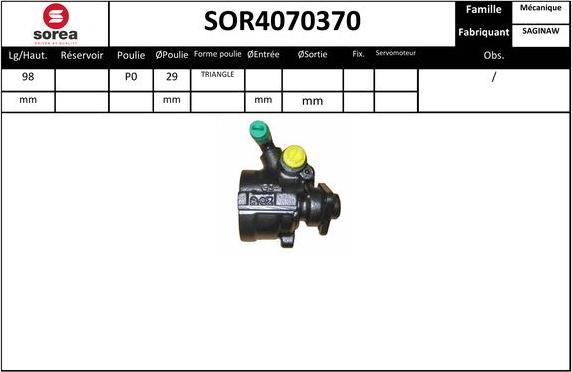 EAI SOR4070370 - Хидравлична помпа, кормилно управление vvparts.bg