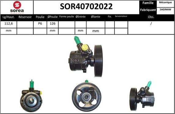 EAI SOR40702022 - Хидравлична помпа, кормилно управление vvparts.bg