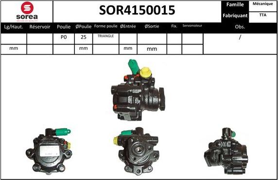 EAI SOR4150015 - Хидравлична помпа, кормилно управление vvparts.bg