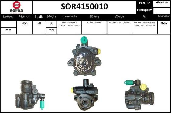 EAI SOR4150010 - Хидравлична помпа, кормилно управление vvparts.bg