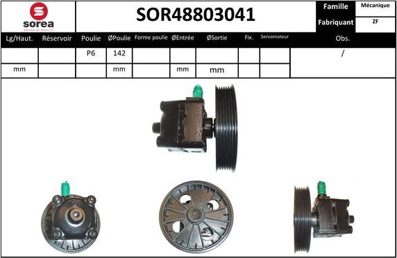 EAI SOR48803041 - Хидравлична помпа, кормилно управление vvparts.bg