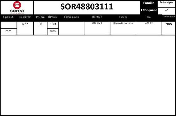 EAI SOR48803111 - Хидравлична помпа, кормилно управление vvparts.bg