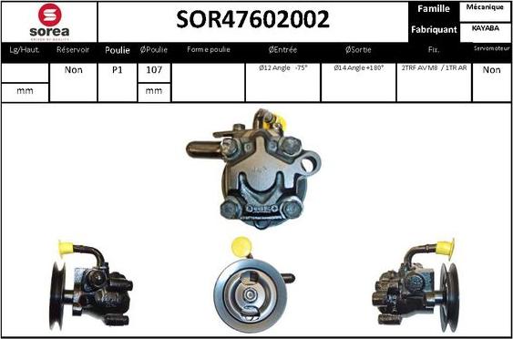 EAI SOR47602002 - Хидравлична помпа, кормилно управление vvparts.bg